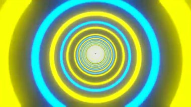 Neon psychedelic tunnel abstract background with colorful fractal elements for modern design. High quality footage.