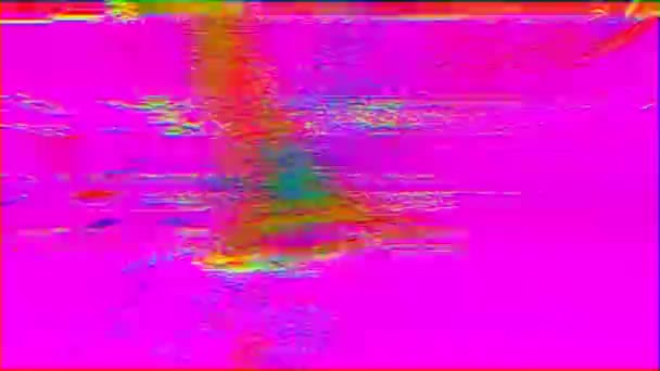 Glitchy Vintage Sci Psychedelic Shimmering Background Bright Vibrant Colors Motion — Stockvideo