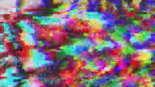 Glitch Garden Vibrant Abstract World Glitched Out Flowers Colors High — Video Stock