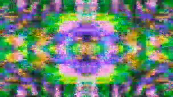 Pikselleştirilmiş Nabız Görüntü Sinyali Bilgisayar Hatasının Soyut Arızalı Görüntüsü Yüksek — Stok video