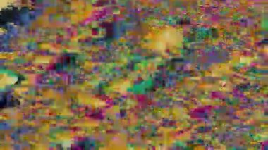 Interference Inferno: An Abstract, Pixelated Display of TV Noise and Computer Data. High quality footage. 