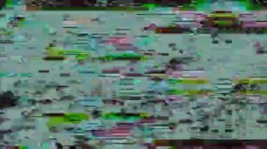 Monitor Madness: An Abstract, Pixelated Meltdown of Video Signal and Screen Glitch. High quality footage. 