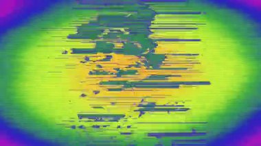 Çarpık şekil ve renklerle soyut arıza animasyonu, müzik videoları ve canlı performanslar için mükemmel. Yüksek kaliteli görüntüler. 