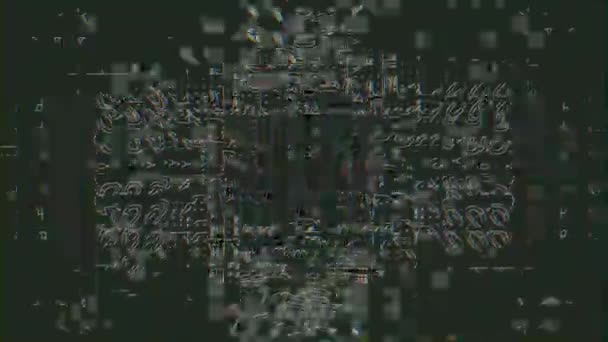 Mischfarbiges Daten Pannen Kaleidoskop Fehlerdaten Neon Cyberpunk Schimmernder Hintergrund Lichtverzerrungen — Stockvideo
