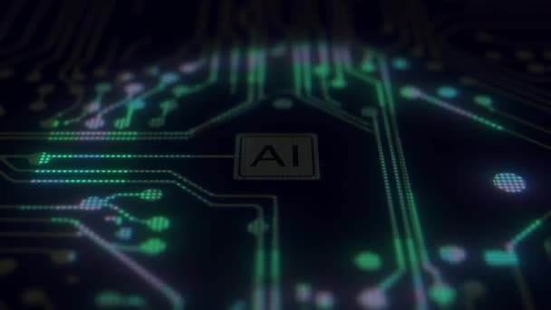 Microprocessador Móvel Avançado Que Conecta Com Uma Placa Circuito Cartas — Vídeo de Stock