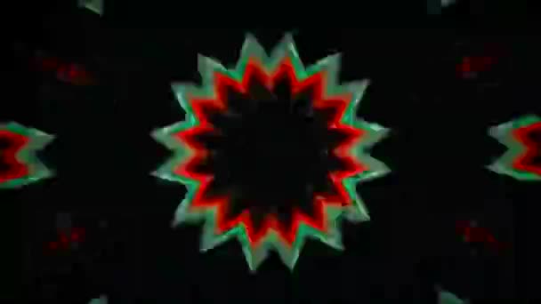 Сюрреалистическая Комедия Сияющий Бесконечный Шаблон Гипнотические Кадры Полета Различного Использования — стоковое видео