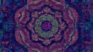 Hareketli Kaleydoskop Soyutlaması: TV veya Web için Hipnotik Görüntü. ProRes görüntüsü. 
