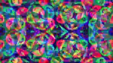 Hareketli Kaleydoskop Soyutlaması: TV veya Web için Hipnotik Görüntü. ProRes görüntüsü. 