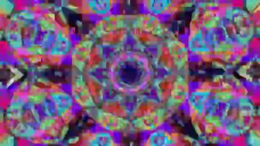 Hareketli Kaleydoskop Soyutlaması: TV veya Web için Hipnotik Görüntü. ProRes görüntüsü. 