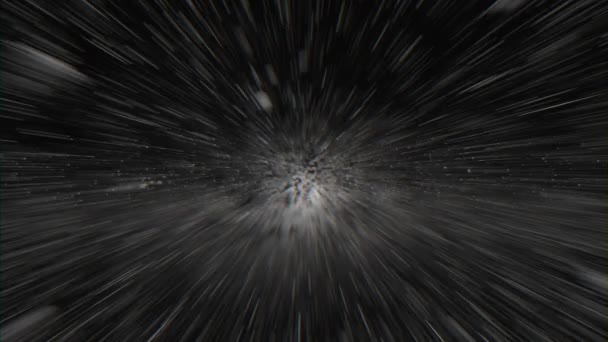 Viaje Cósmico Psicodélico Infinito Locura Abstracta Stop Motion Asteroides Blanco — Vídeos de Stock