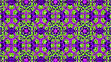 Hareketli Kaleydoskop Soyutlaması: TV veya Web için Hipnotik Görüntü. ProRes görüntüsü. 