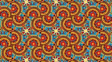 Etnik Geometrik Kaleydoskop: Sanat veya Grafik Tasarım İçin Büyüleyici Animasyon. ProRes görüntüsü. 