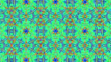 Psikedelik fraktal süsler, kaleydoskop, meditasyon projeleri için çok renkli parçacıklar. 4K görüntü. ProRes görüntüsü. 