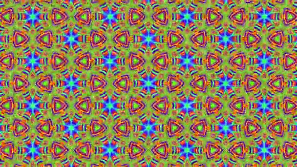 Multicolore Ornamentale Futuriste Moda Stralucitoare Fundal Caleidoscop Psihedelic Prores Imagini — Videoclip de stoc