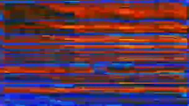 Glitched Television Simulation Recreating Analog Distortions Video Interference Hoge Kwaliteit — Stockvideo