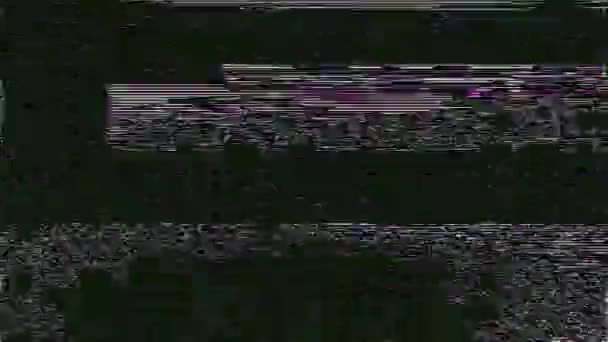 Імітація Помилки Ретро Захоплення Сутності Поганих Телевізійних Сигнальних Глюків Відео — стокове відео
