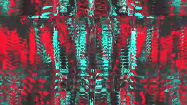 グリッチによるVhs 抽象芸術のピクセル化されたノイズと画面歪みを明らかにする Prores映像 — ストック動画