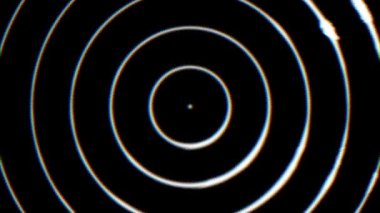 Monokrom Çemberli Soyutlama: TV ya da Web için Hipnotik Görüntü. Yaratıcı görüntüler. 