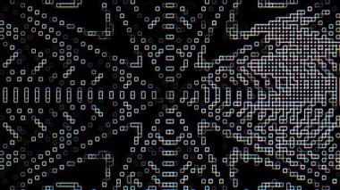 Siyah beyaz kaleydoskop. Rastgele yanıp sönen soyut gürültü. Yüksek kaliteli görüntüler.