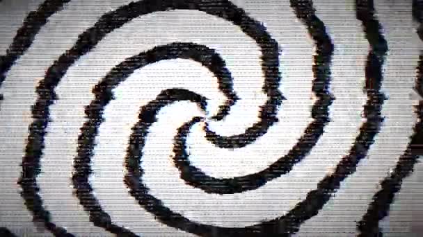Monochrome Abstrait Géométrique Psychédélique Vidéo Glitch Imitation Interférence Images Haute — Video
