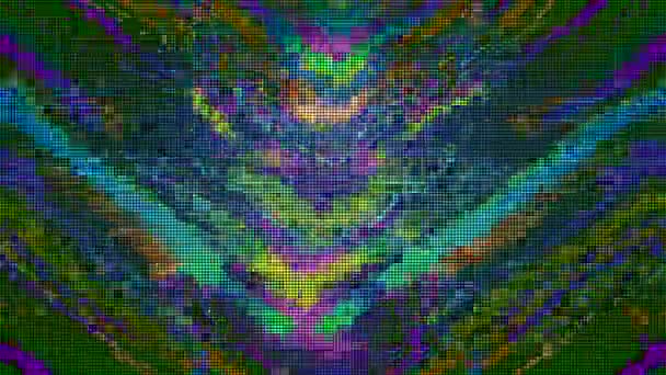 Abstract Geometrical Psychedelic Footage Glitch Interference Imitation High Quality Footage — Stock Video