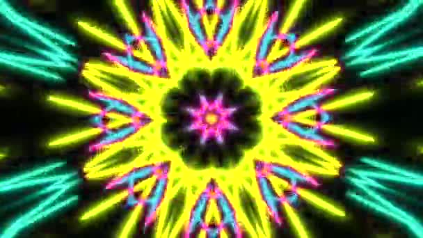 几何迷幻万花筒抽象科幻Vj虹彩背景 高质量的镜头 — 图库视频影像