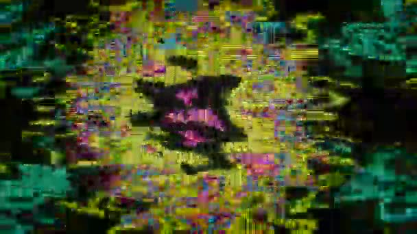Abstract Footage Psychedelic Glitch Interference Imitation 1990S 2000S Mood High — Stock Video
