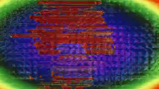 Soyut Geometrik Psikedelik Görüntü Hatası Parazit Taklidi Yüksek Kaliteli Görüntüler — Stok video