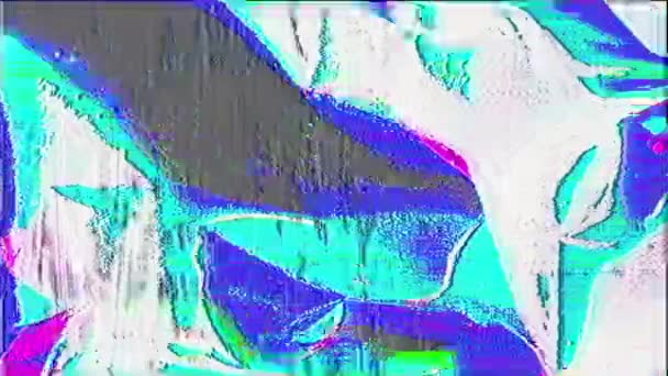 Schillernder Glitch Hintergrund Mit Vhs Bildschirmrauschen Und Textur Retro Futuristisches — Stockvideo