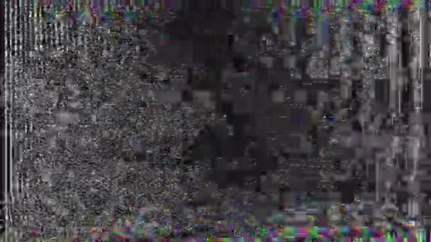 Abstract Glitch Vhs Scherm Achtergrond Met Grunge Textuur Flikkerende Statische — Stockvideo