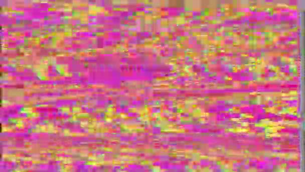 Glitch Art Vídeo Hipnótico Com Ruídos Ruins Efeitos Distorção — Vídeo de Stock