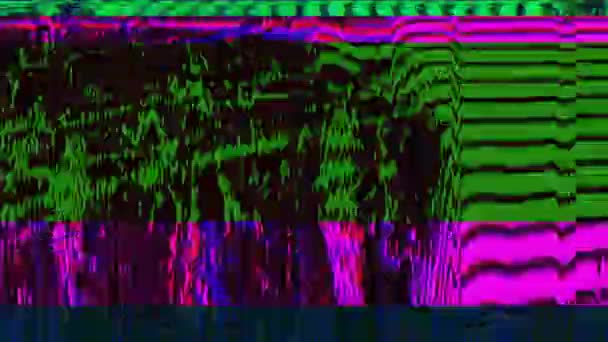 デジタル破損および壊れた表示が付いている黒および白いTvスクリーン静的 高品質のフルHd映像 — ストック動画