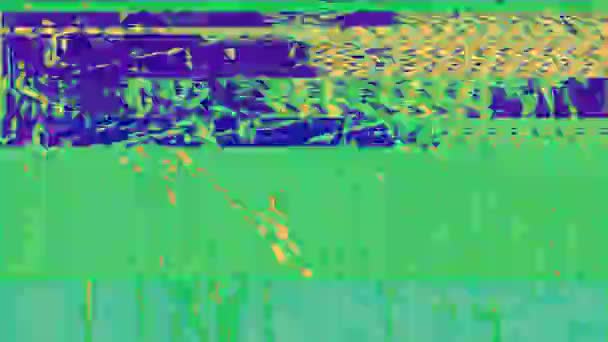 Glitch Art Vídeo Hipnótico Com Ruídos Ruins Efeitos Distorção — Vídeo de Stock