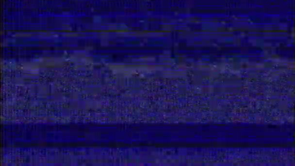 Vintage Glitch Video Loop Bad Signal Interferencia Utánzás Zaj Villogás — Stock videók