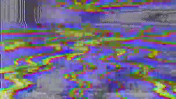 Зламаний Екран Телевізора Накладання Абстрактними Текстурами Ефектом Глюка Високоякісні Fullhd — стокове відео