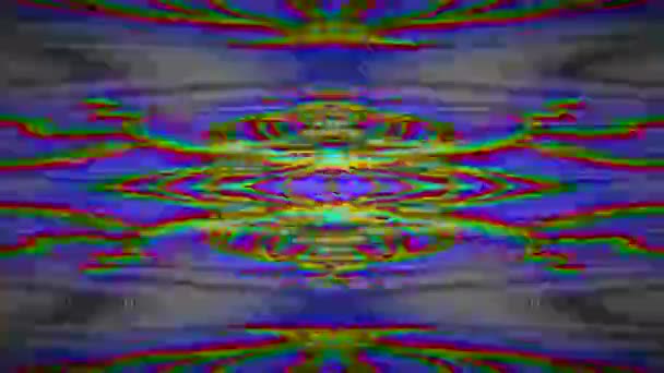 悪いテレビのノイズと歪みの影響を伴うグリッチアートの催眠ビデオ 高品質の映像 — ストック動画