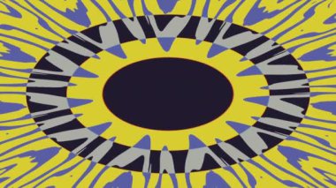 Parlak sarı ve mor soyut kaleydoskopik desenli yıldız patlaması. Yüksek kaliteli FullHD görüntüler.