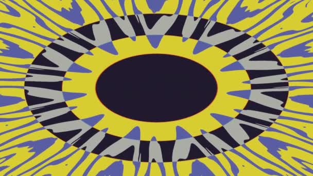 Lebendiges Gelbes Und Violettes Abstraktes Kaleidoskopmuster Mit Starburst Hochwertiges Fullhd — Stockvideo