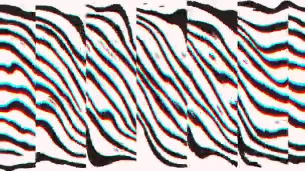 Abstract Golvend Patroon Met Dynamische Zwart Wit Lijnen Die Een — Stockvideo