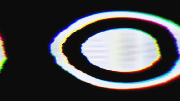 Абстрактное Цифровое Искусство Изображающее Скользящие Цветные Кольца Черном Фоне Переосмысляющее — стоковое видео