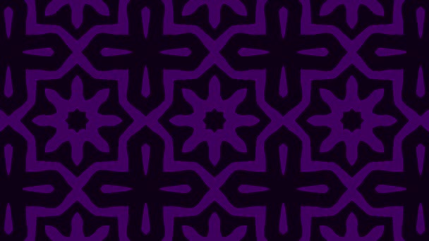 Mörklila Geometriska Mönster Med Ett Återkommande Stjärnlikt Motiv Djup Violett — Stockvideo