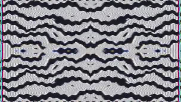 Monochromatic Wavy Lines Distorted Shapes Creating Textured Optical Illusion Pattern — Stock Video