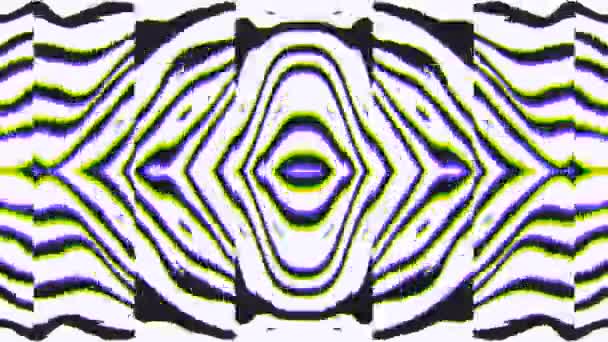 Monochromatische Wellenlinien Und Verzerrte Formen Erzeugen Ein Strukturiertes Optisches Täuschungsmuster — Stockvideo