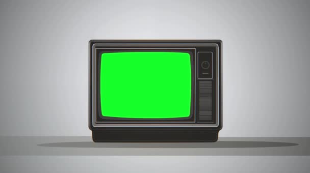 Rétro Années 1990 Télévision Vintage Avec Pépin Bruit Interférence Écran — Video