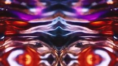 Soyut, çalkantılı bir nehrin akışını taklit eden dijital estetik dalgalarla dalgalanan kırmızı ve yeşil dalgalar. Yüksek kaliteli FullHD görüntüler.