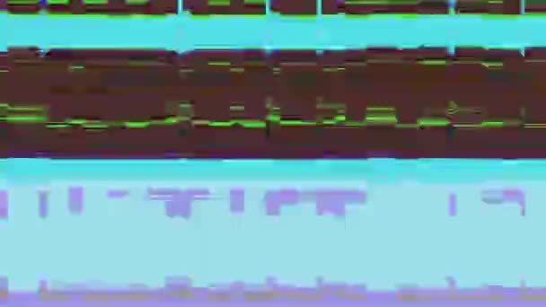Een Rasterachtig Patroon Van Pixelblokken Die Schommelen Tussen Tinten Blauw — Stockvideo