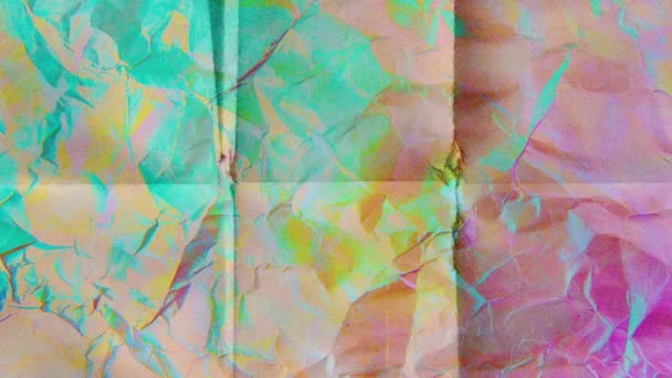 Pastellfarbene Regenbogenfarben Auf Zerknittertem Papier Abstrakter Hintergrund Hochwertiges Fullhd Filmmaterial — Stockvideo