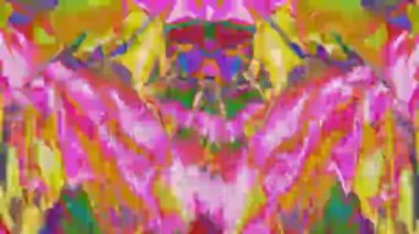 Soyut renkli elementlerle arızalı bir ekranın canlandırması. VJ videosu. Yüksek kaliteli FullHD görüntüler.