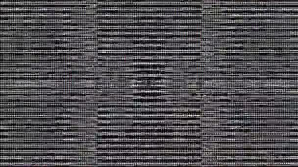 Czarno Biały Ekran Telewizora Glitch Art Dla Uderzającego Efektu Wizualnego — Wideo stockowe