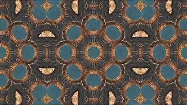Zasněný Kaleidoskop Propracovaný Tyrkysový Rustikální Měděný Květinový Vzor Vinobraním Vysoce — Stock video
